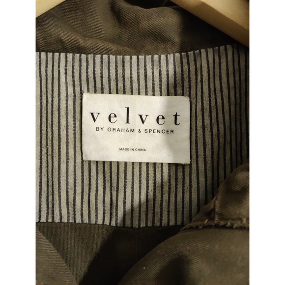 3/$20 Velvet By Graham Spencer Womens Green Fur Hoodie Full Zip Utility Vest S - Picture 11 of 12